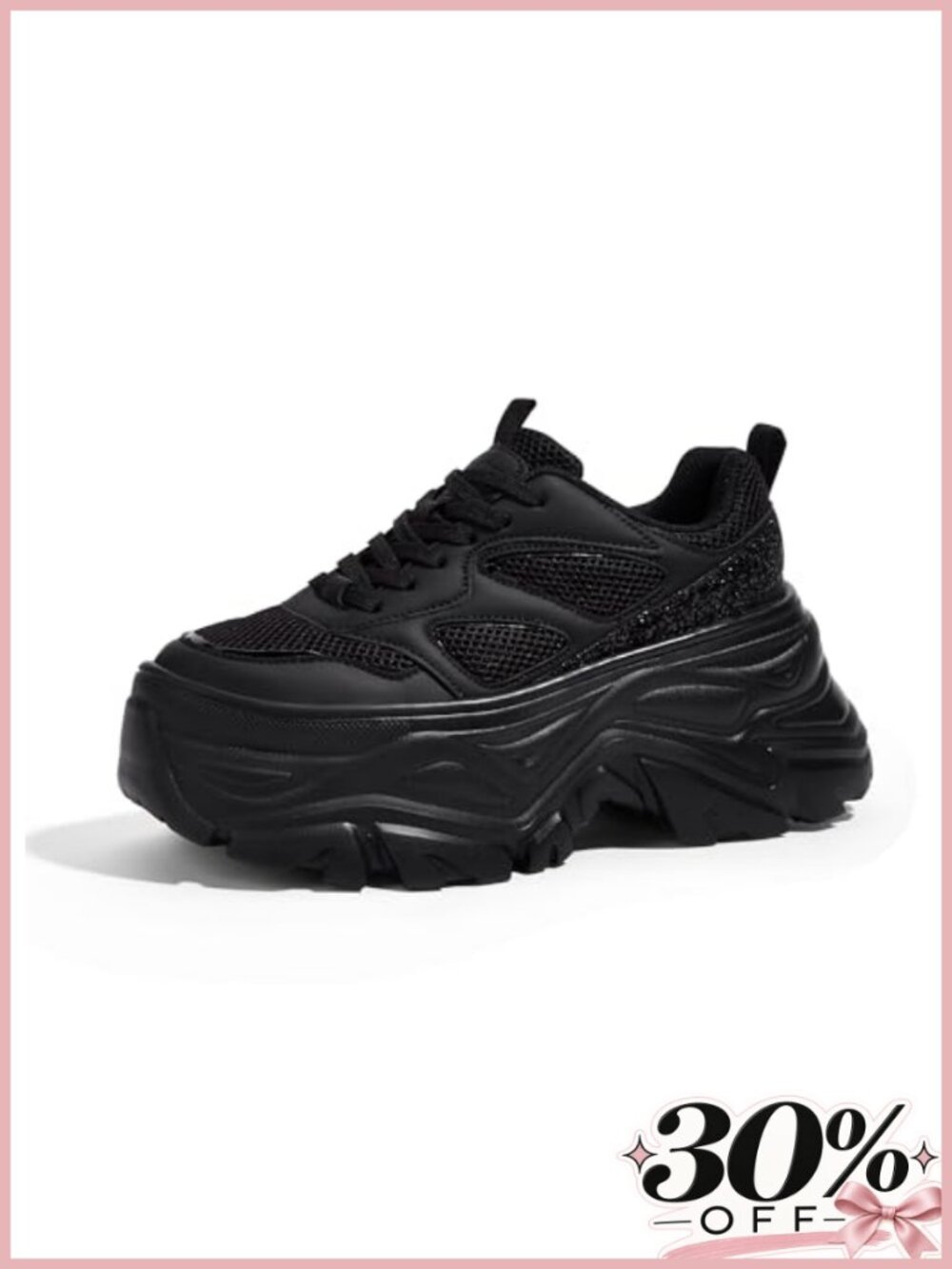 Rhinestone Chunky Sneakers Breathable